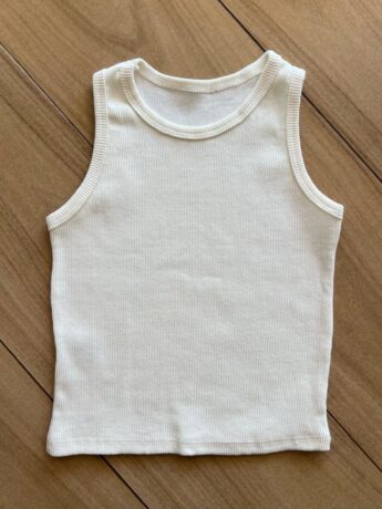 fernandaramoskids com br Blusa Regata Canelada Infantil Feminina Off White 1