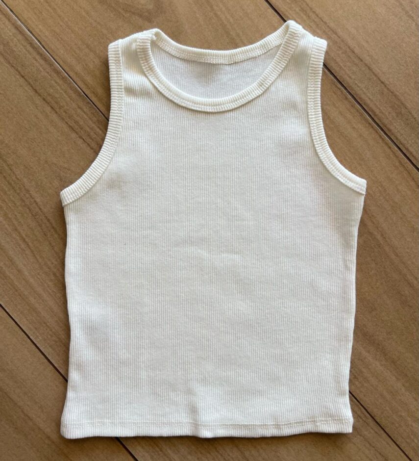fernandaramoskids com br Blusa Regata Canelada Infantil Feminina Off White 1