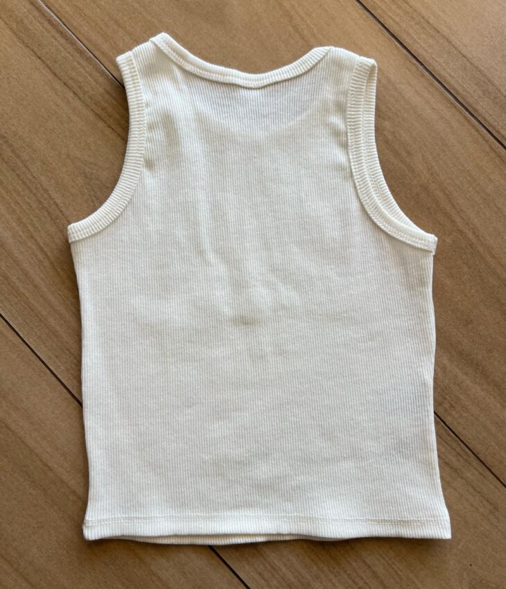 fernandaramoskids com br Blusa Regata Canelada Infantil Feminina Off White 2