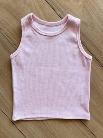 fernandaramoskids com br Blusa Regata Canelada Infantil Feminina Rosa 1