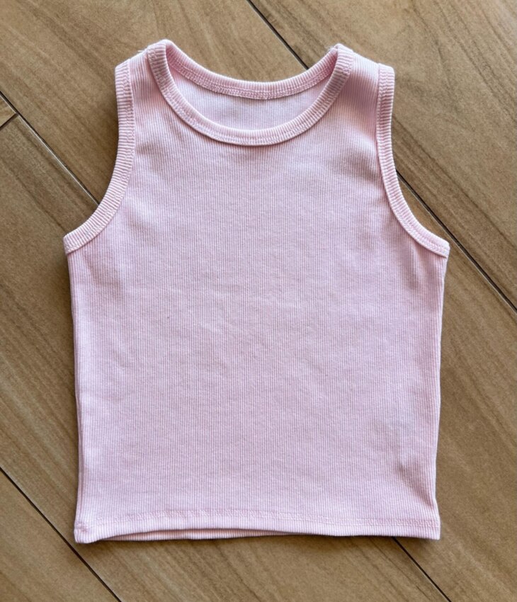 fernandaramoskids com br Blusa Regata Canelada Infantil Feminina Rosa 1