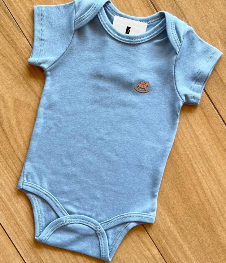 fernandaramoskids com br Body Infantil Básico Manga Curta Azul 1