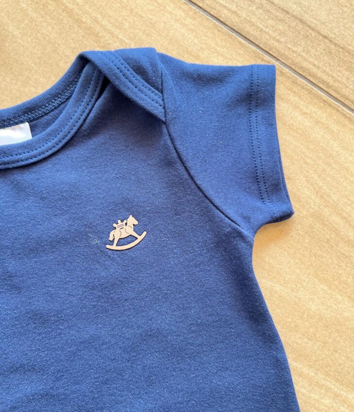 fernandaramoskids com br Body Infantil Básico Manga Curta Azul Marinho 1