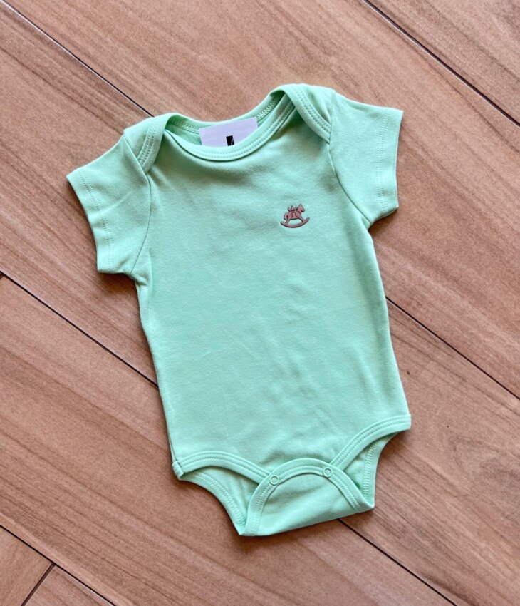 fernandaramoskids com br Body Infantil Básico Manga Curta Verde Claro 1