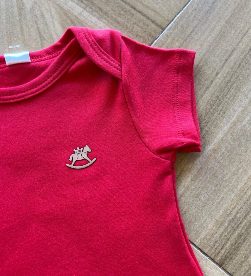 fernandaramoskids com br Body Infantil Básico Manga Curta Vermelho 1