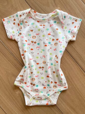 Body Infantil Feminino Básico Manga Curta em Suedine Off White Fernanda Ramos Kids