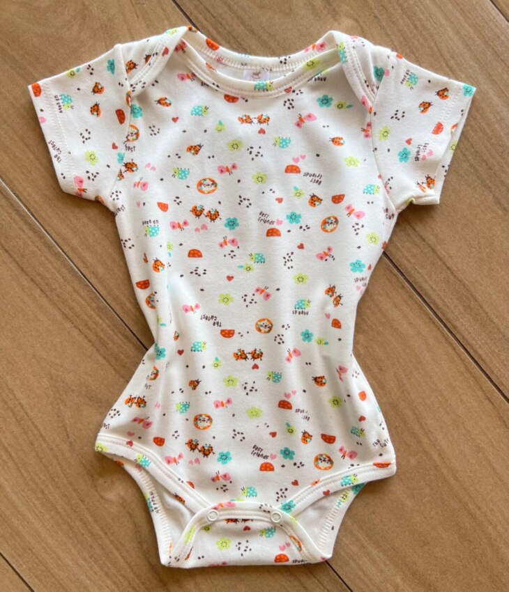 Body Infantil Feminino Básico Manga Curta em Suedine Off White Fernanda Ramos Kids