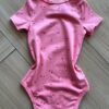 Body Infantil Feminino Básico Manga Curta Estampa Cereja Rosa Fernanda Ramos Kids