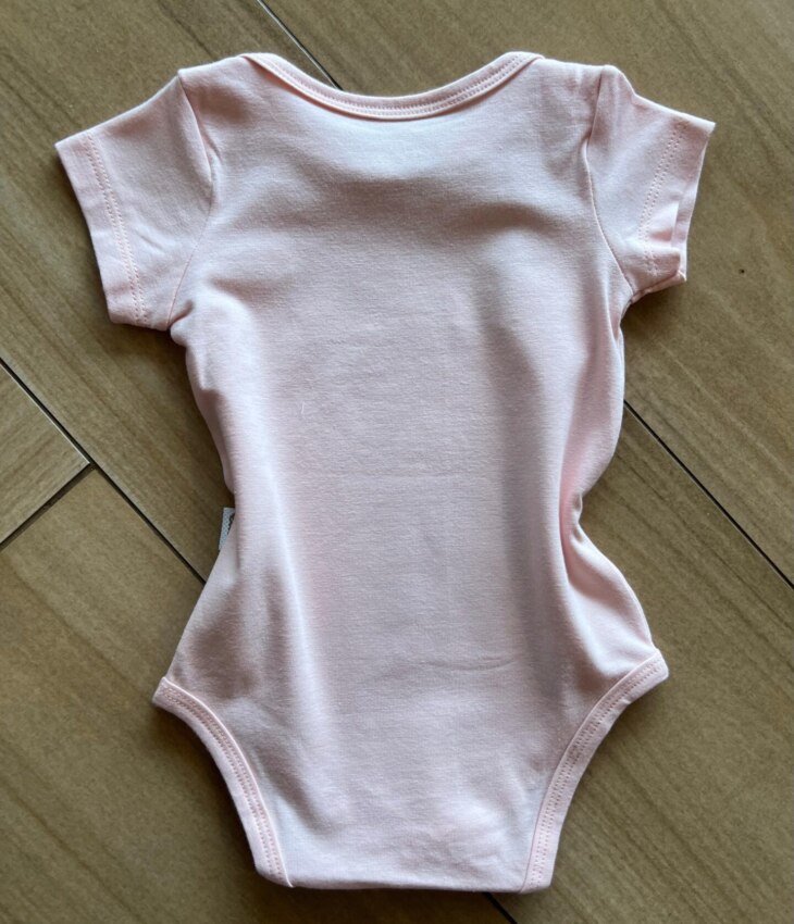Body Infantil Feminino Básico Manga Curta Rosa Bebê Fernanda Ramos Kids