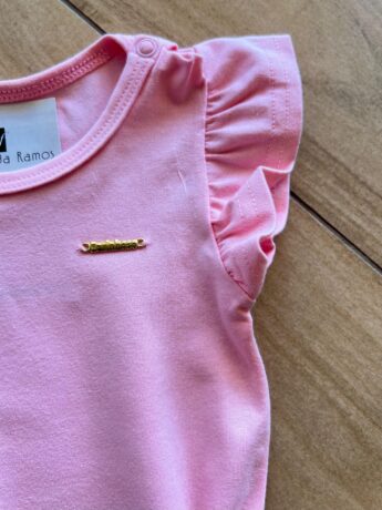 fernandaramoskids com br Body Infantil Feminino com Detalhe Manga Rosa1