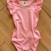 Body Infantil Feminino com Detalhe Manga Rosa Fernanda Ramos Kids