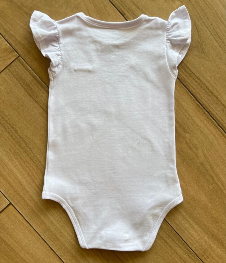 Body Infantil Feminino Detalhe na Manga Branco Fernanda Ramos Kids