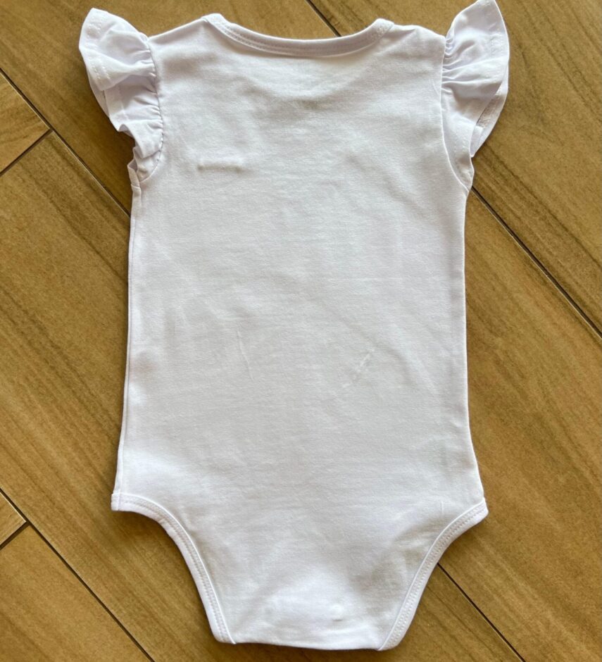Body Infantil Feminino Detalhe na Manga Branco Fernanda Ramos Kids