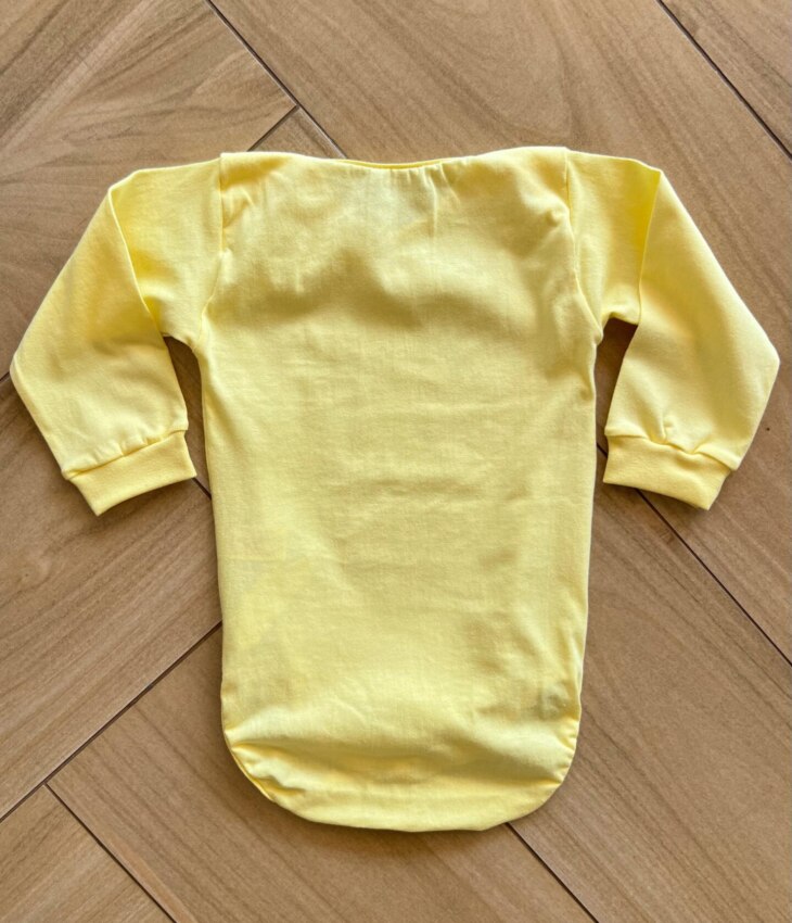 fernandaramoskids com br Body Infantil Feminino Manga Longa com Fecho Amarelo2