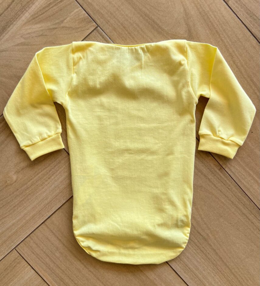 fernandaramoskids com br Body Infantil Feminino Manga Longa com Fecho Amarelo2