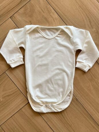 Body Infantil Feminino Manga Longa com Fecho Off White Fernanda Ramos Kids