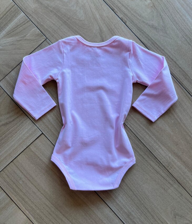 fernandaramoskids com br Body Infantil Feminino Manga Longa Rosa Bebê2