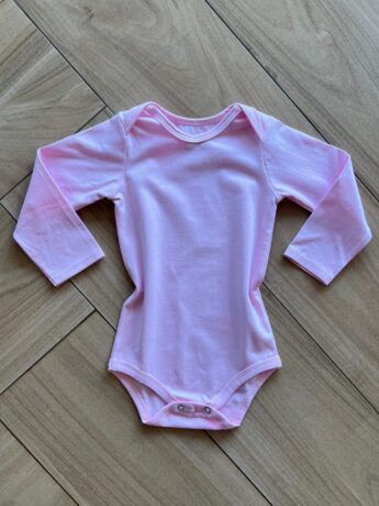 Body Infantil Feminino Manga Longa Rosa Bebê Fernanda Ramos Kids