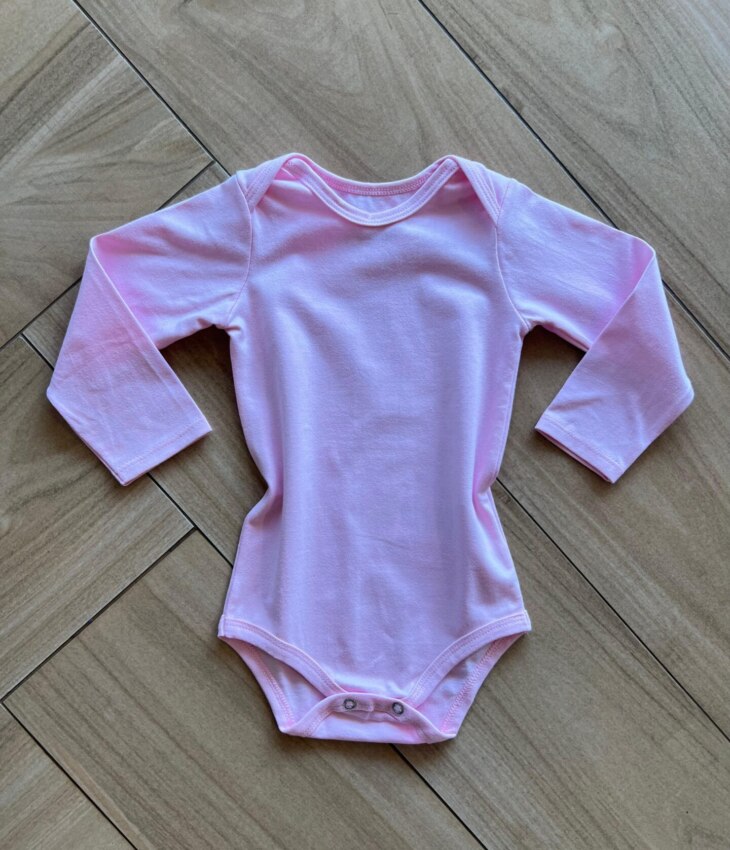 Body Infantil Feminino Manga Longa Rosa Bebê Fernanda Ramos Kids