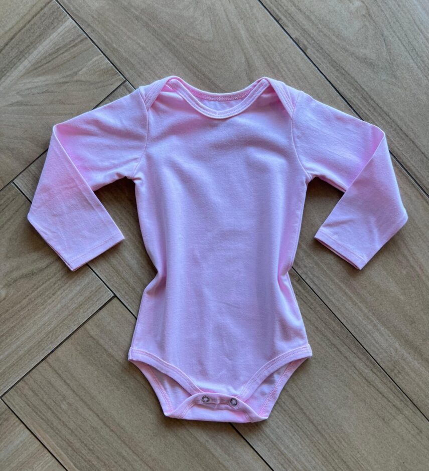 Body Infantil Feminino Manga Longa Rosa Bebê Fernanda Ramos Kids