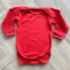 Body Infantil Feminino Manga Longa com Fecho Vermelho Fernanda Ramos Kids