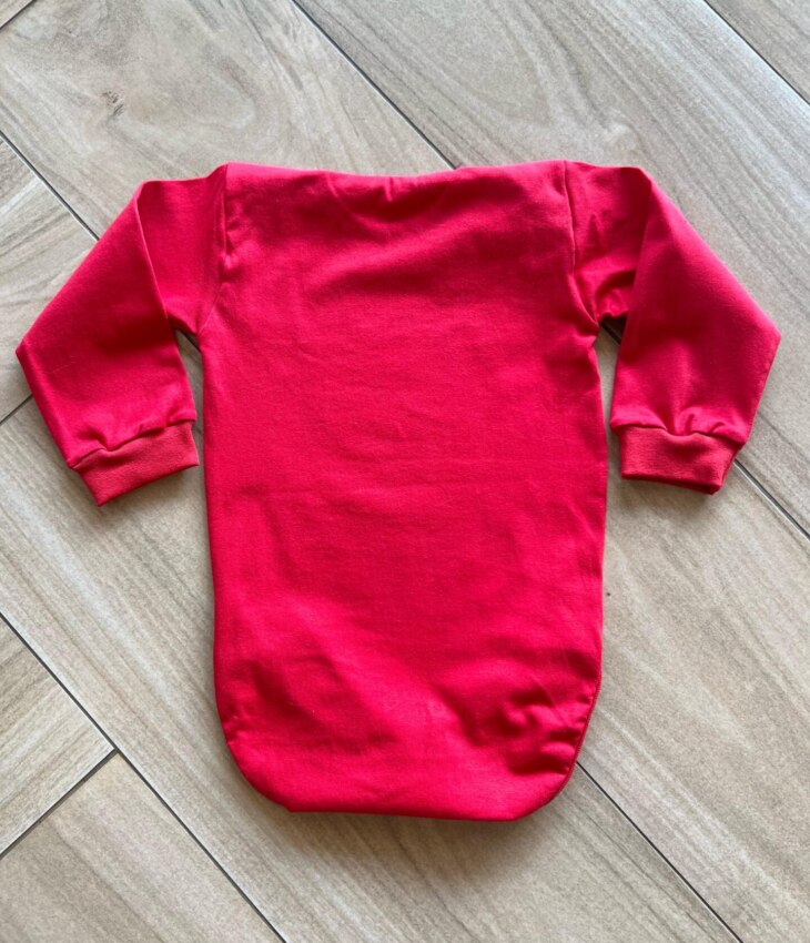 fernandaramoskids com br Body Infantil Feminino Manga Longa Rosa Bebê com Fecho Vermelho2