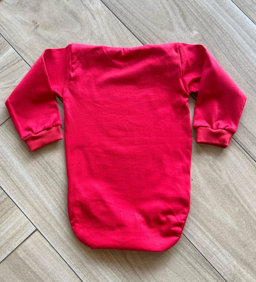 fernandaramoskids com br Body Infantil Feminino Manga Longa Rosa Bebê com Fecho Vermelho2