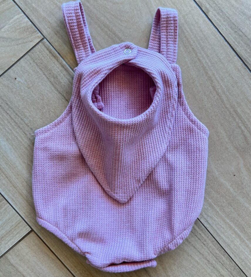Body Infantil Feminino Romper e Babador em Favo Rose Fernanda ramos kids