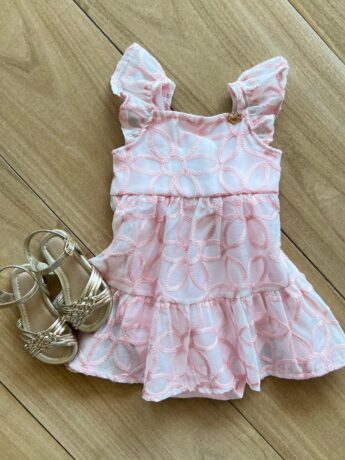Body Infantil Feminino Rosa Bebe com Babado Alça Fernanda ramos kids