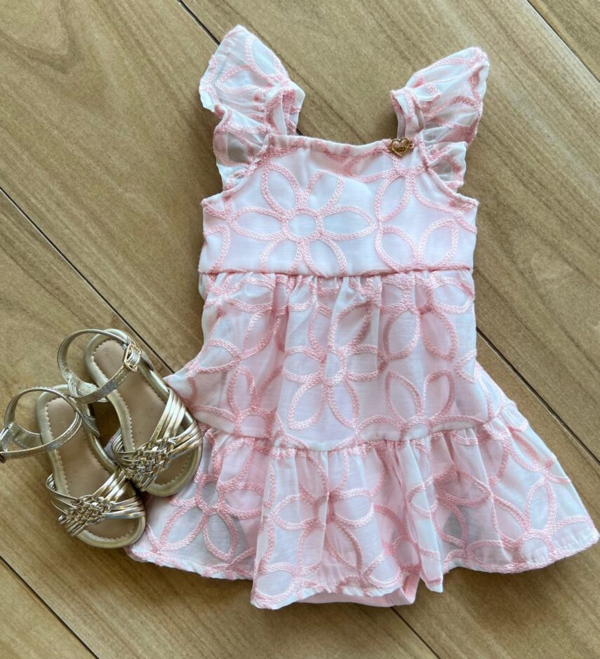 Body Infantil Feminino Rosa Bebe com Babado Alça Fernanda ramos kids