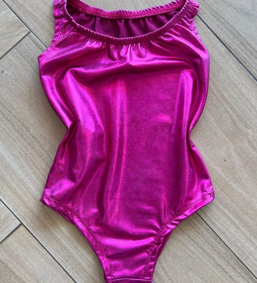 Body Infantil Feminino sem Fecho Metalizado Pink Fernanda Ramos Kids