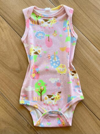 Body Infantil Feminino sem Manga Suedine Estampado Lilás Fernanda Ramos Kids