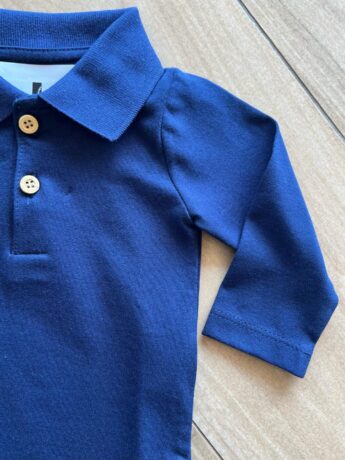 fernandaramoskids com br Body Infantil Maculino Gola e Manga Longa Azul Marinho1