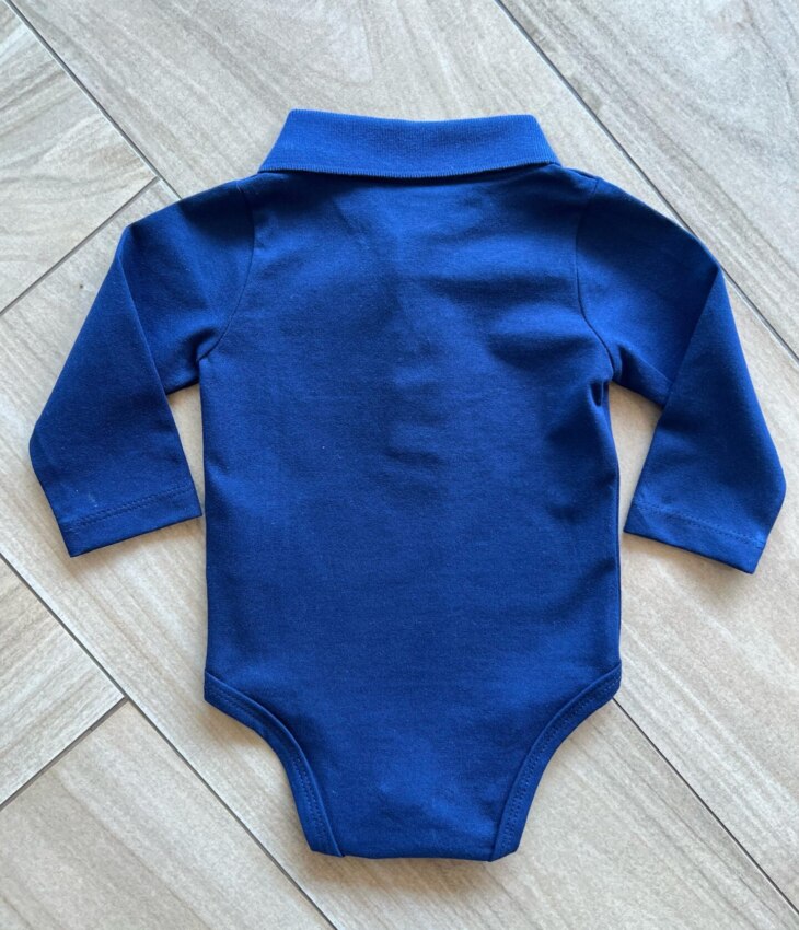 fernandaramoskids com br Body Infantil Maculino Gola e Manga Longa Azul Marinho2