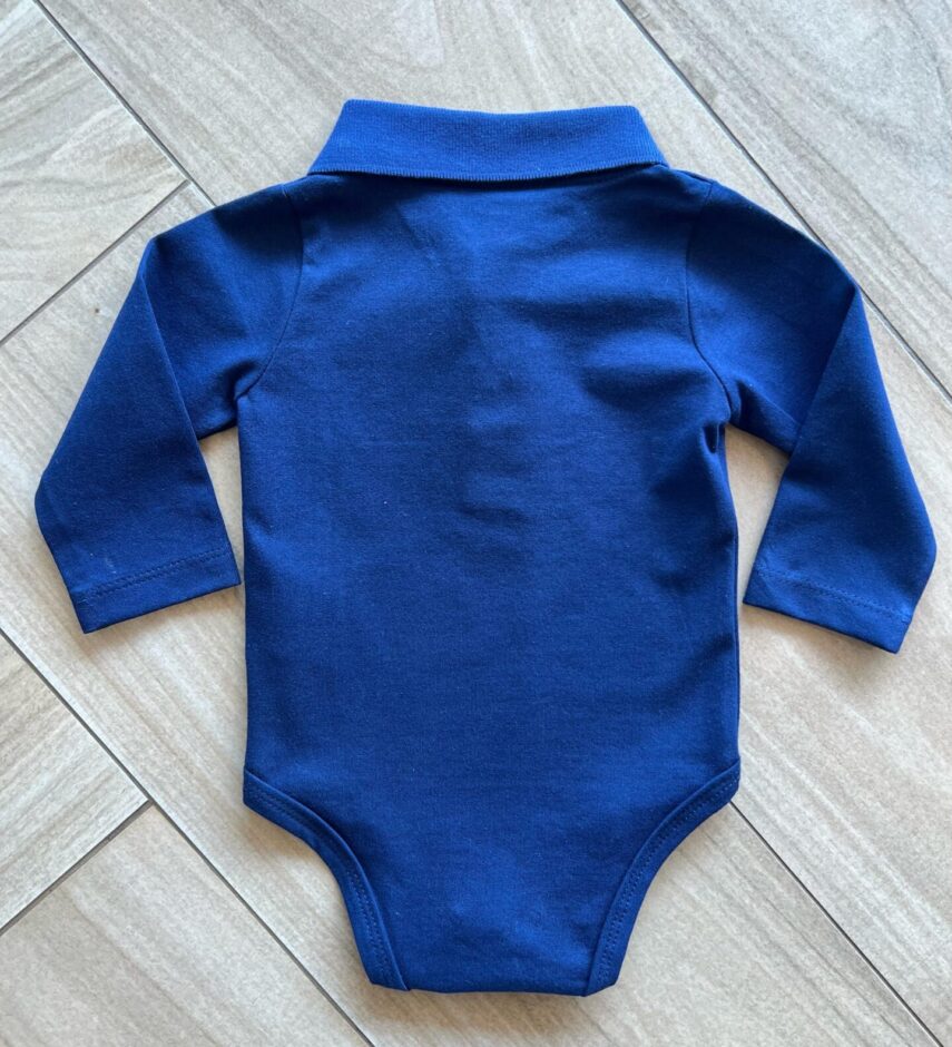 fernandaramoskids com br Body Infantil Maculino Gola e Manga Longa Azul Marinho2