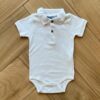 Body Infantil Manga Curta Gola Polo Branco Suedine Fernanda Ramos Kids