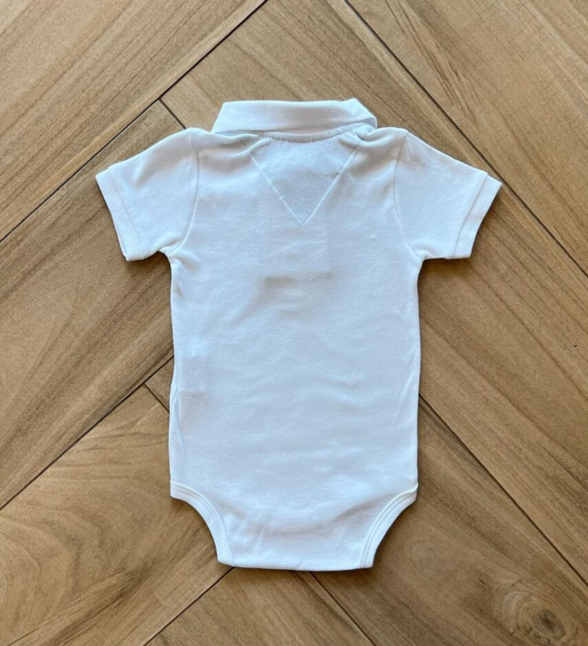 fernandaramoskids com br Body Infantil Manga Curta Gola Polo Branco Suedine 2