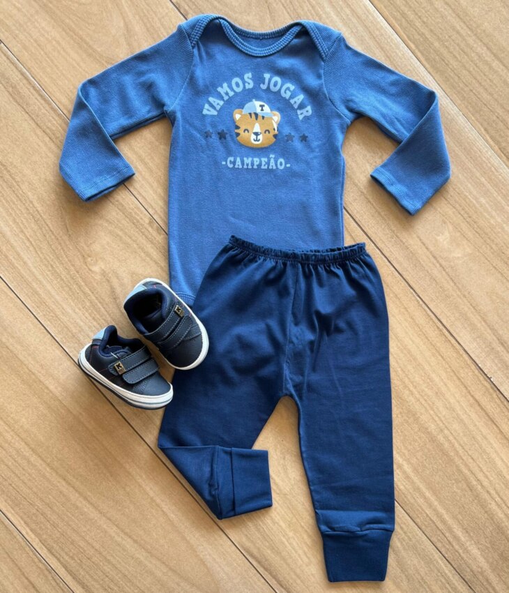 fernandaramoskids com br Body Infantil Masculino Manga Longa Vamos Jogar Azul1