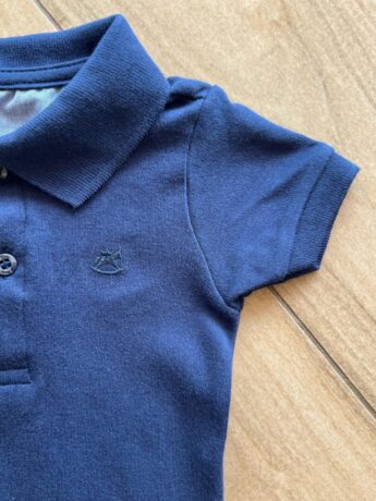 fernandaramoskids com br Body Infantil Masculino Polo Manga Curta Azul Escuro1