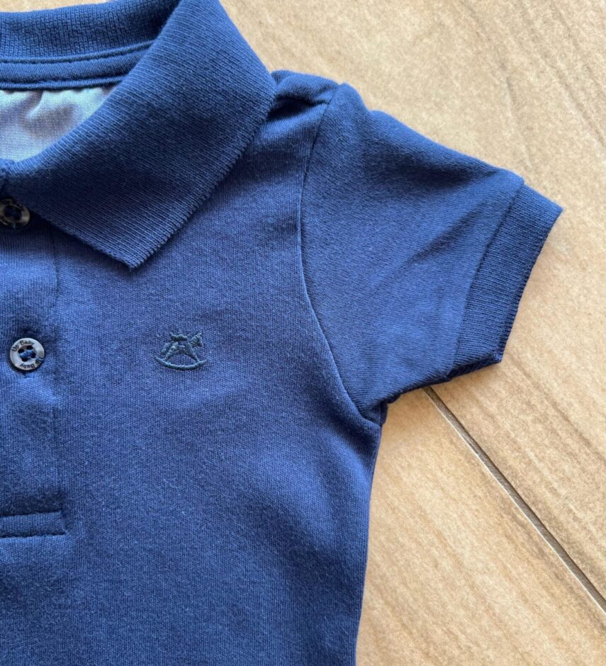 fernandaramoskids com br Body Infantil Masculino Polo Manga Curta Azul Escuro1