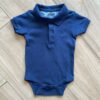 Body Infantil Masculino Polo Manga Curta Azul Escuro Fernanda Ramos Kids