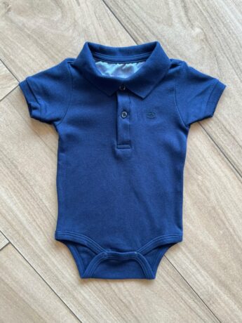 Body Infantil Masculino Polo Manga Curta Azul Escuro Fernanda Ramos Kids
