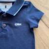 fernandaramoskids com br Body Infantil Masculino Polo Manga Curta Azul Marinho com Detalhes1