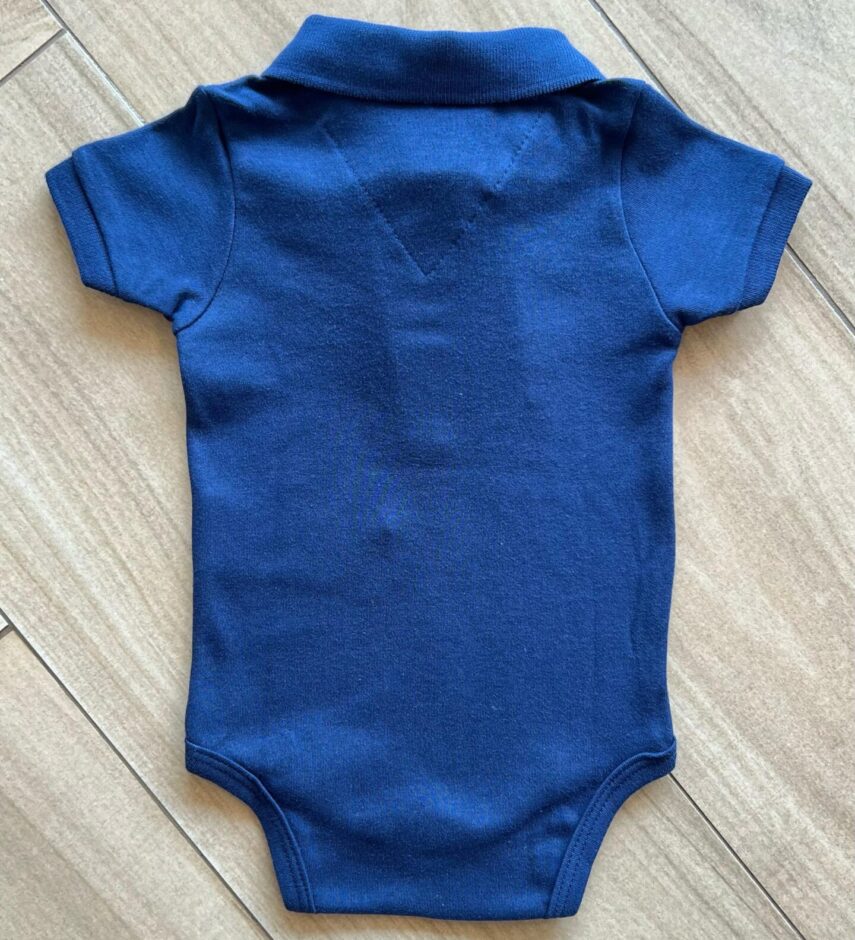 fernandaramoskids com br Body Infantil Masculino Polo Manga Curta Azul Marinho com Detalhes2