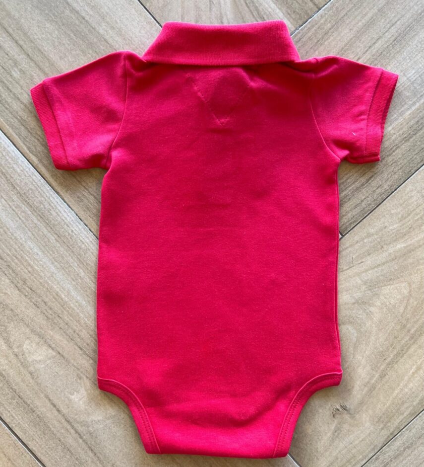 fernandaramoskids com br Body Infantil Masculino Polo Manga Curta em Suedine Vermelho 2