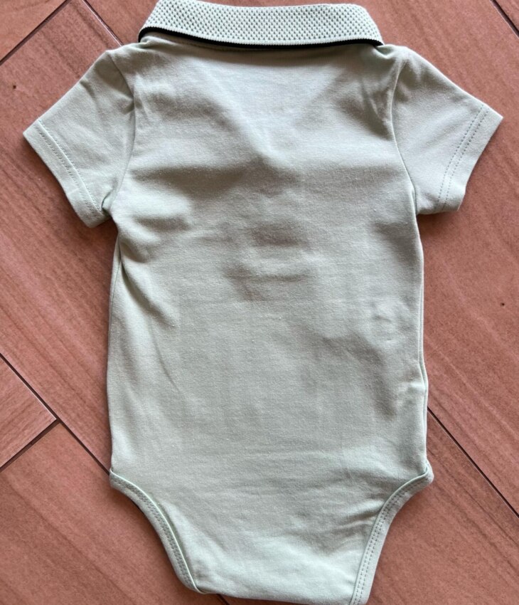 fernandaramoskids com br Body Infantil Masculino Polo Manga Curta Verde com Detalhes2