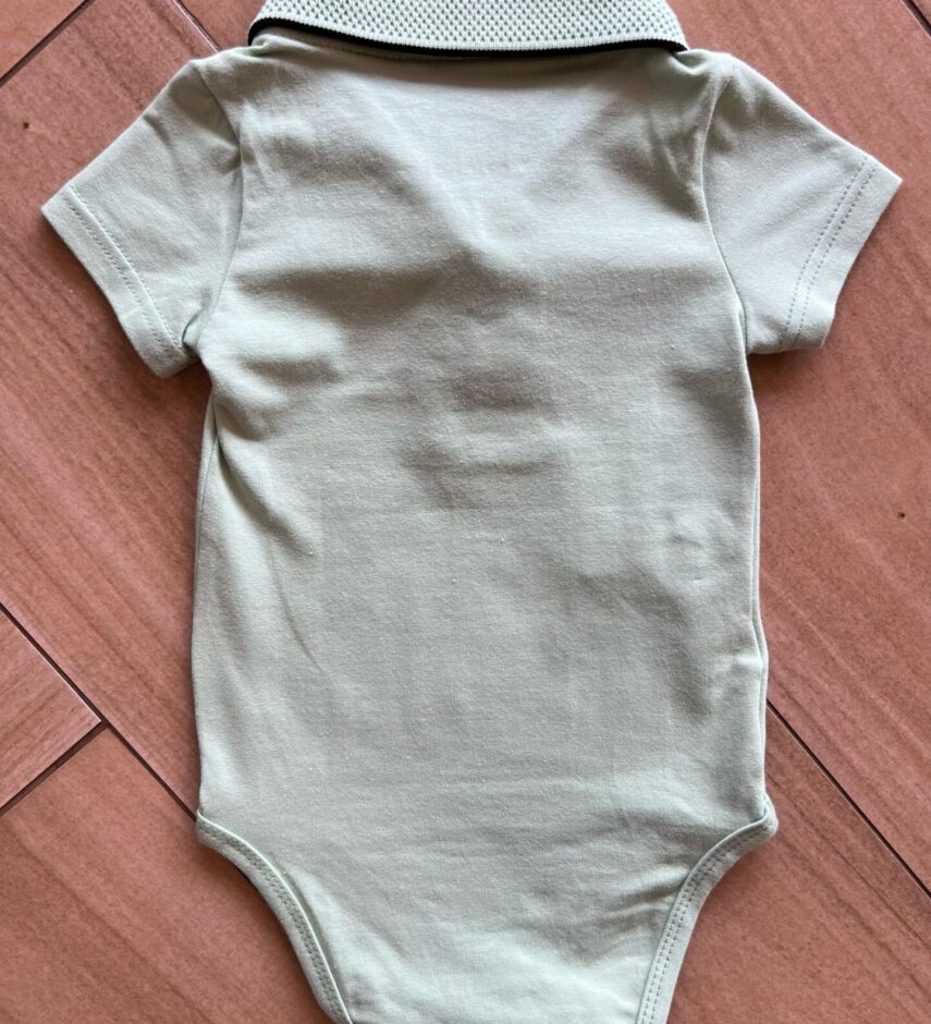 fernandaramoskids com br Body Infantil Masculino Polo Manga Curta Verde com Detalhes2