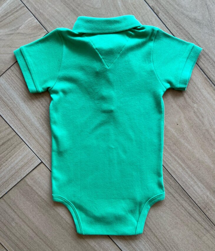 fernandaramoskids com br Body Infantil Masculino Polo Manga Curta Verde Kelly2