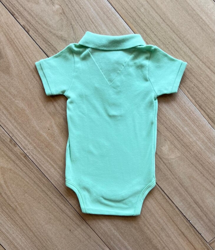 fernandaramoskids com br Body Infantil Polo Manga Curta Verde com Botões 2