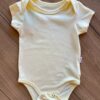 Body Infantil Unissex Básico Manga Curta Amarelo Fernanda Ramos Kids